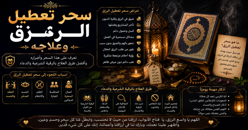 سحر تعطيل الرزق وعلاجه بالرقية الشرعية والتحصين