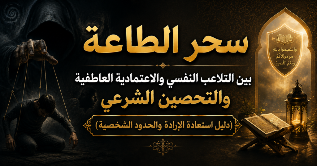 سحر الطاعة بين التلاعب النفسي والاعتمادية العاطفية والتحصين الشرعي (دليل استعادة الإرادة والحدود الشخصية)